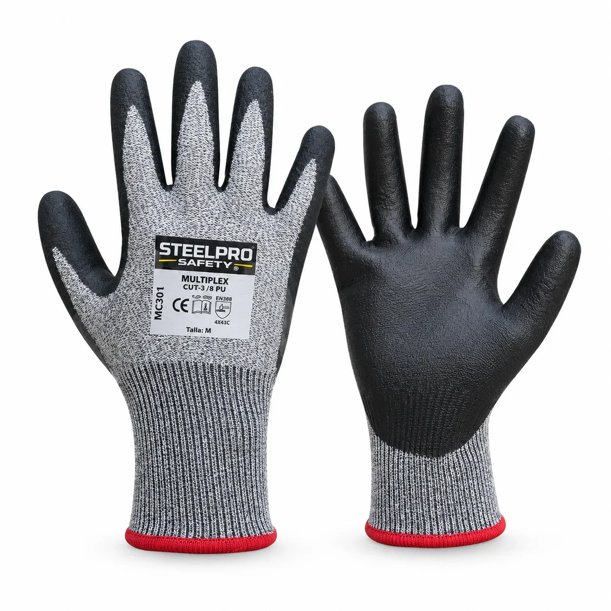 Guante anticorte nivel 3 STEELPRO Multiflex gris