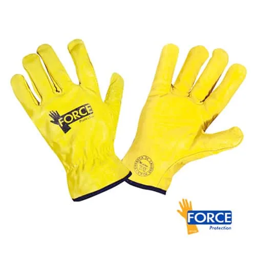 Guante de Cuero Amarillo Force L-120