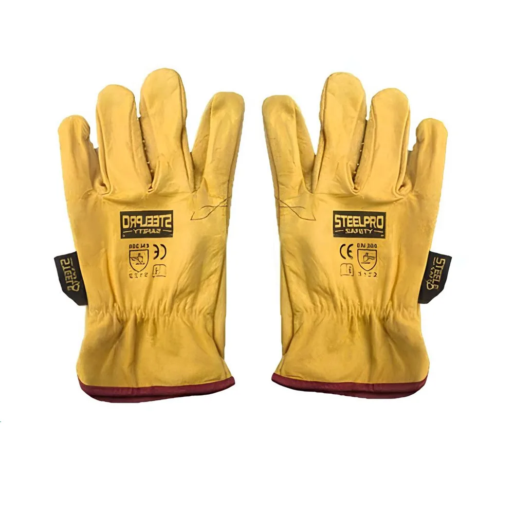 Guante de Cuero Steelpro Puño Corto Amarillo (Badana)