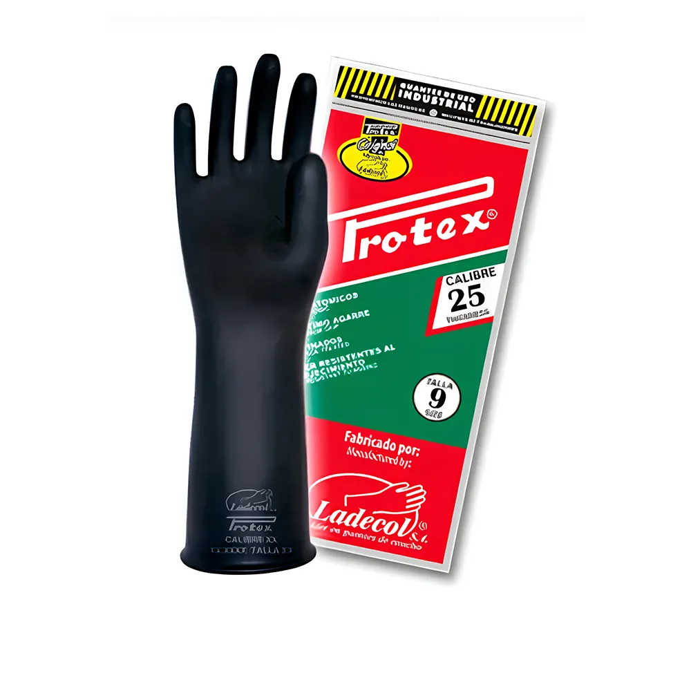 Guante de jebe calibre 25 PROTEX negro