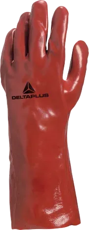 Guante Químico Delta Plus PVC7335 (PVC largo, antebrazo, rojo)