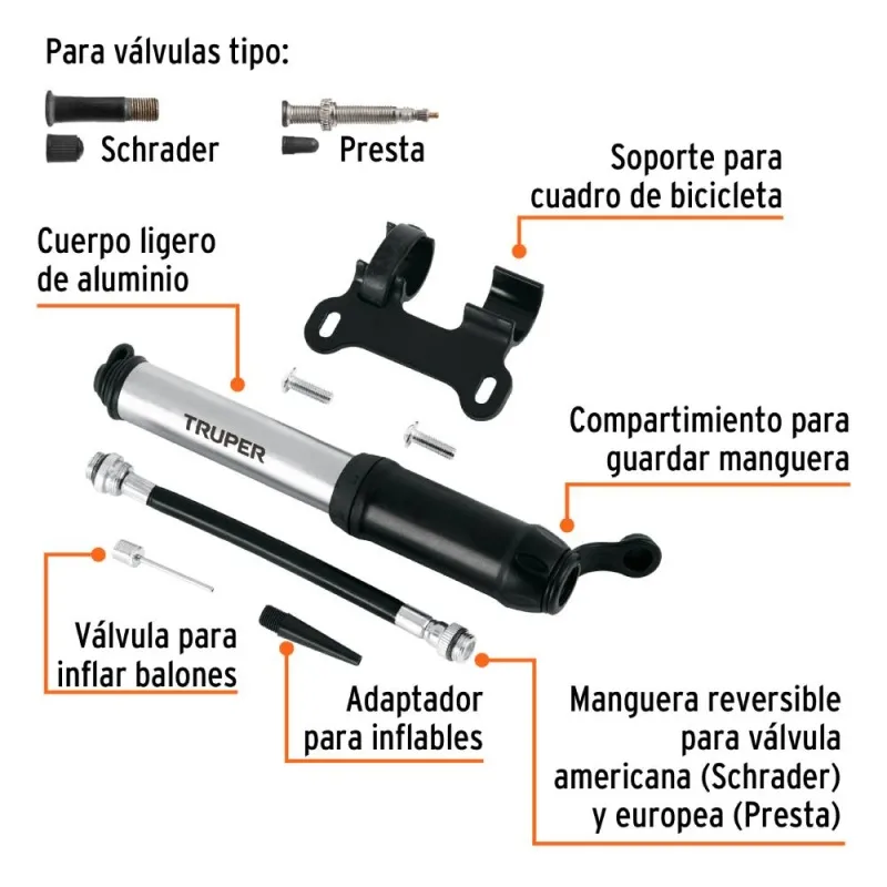 Inflador de Pedal 31cm 75PSI Truper 11997 · foto 2