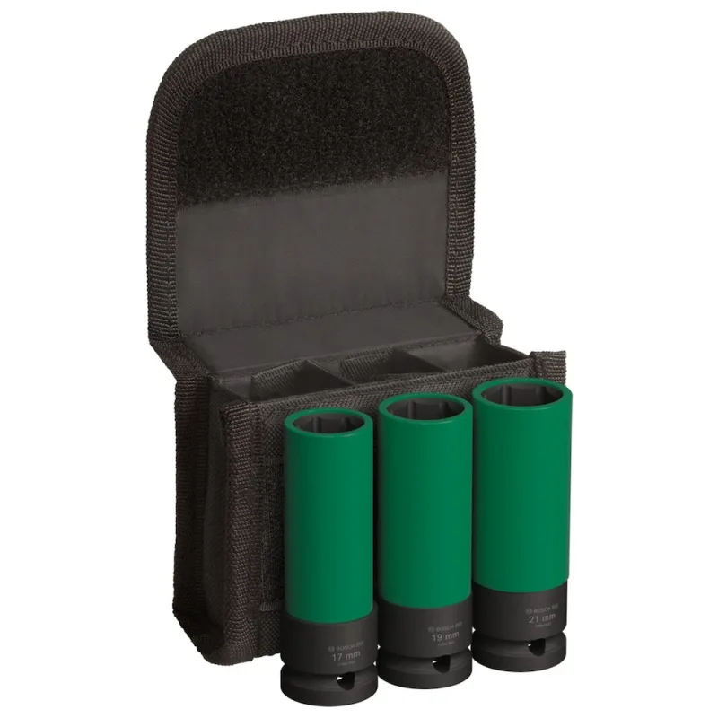 Juego de 3 Dados de Impacto Largos Bosch de 1/2" en 17, 19 y 21 mm