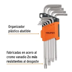 Juego de 9 Llaves Torx Truper 13647 · foto 2