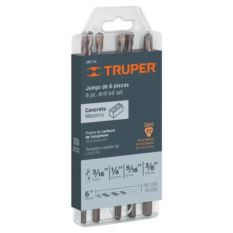 Juego de Brocas para Concreto Truper 11295 6 Piezas