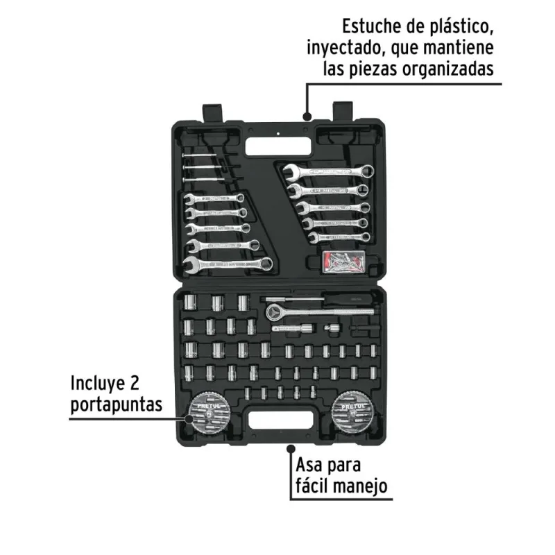Juego de Herramientas Pretul 22980 71 Piezas 1/4 y 3/8 Pulgada · foto 2