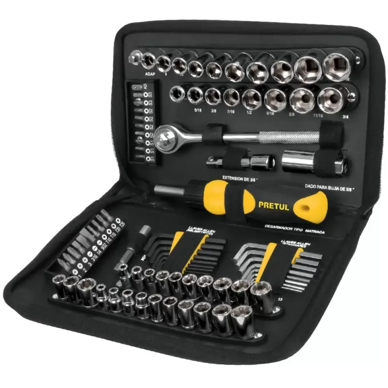 Juego de Herramientas Pretul 22984 83 Piezas 3/8" y 1/4"