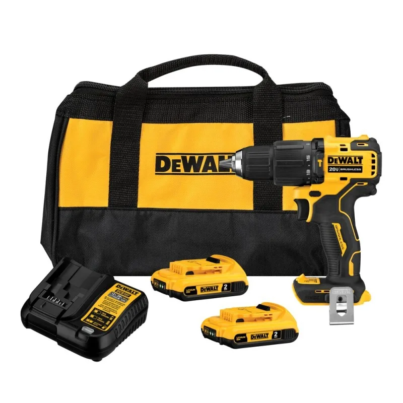 Kit DEWALT DCD709D2-K3: taladro percutor 20V XR de 1/2", 2 baterías 2.0 Ah y set de 53 puntas · foto 2