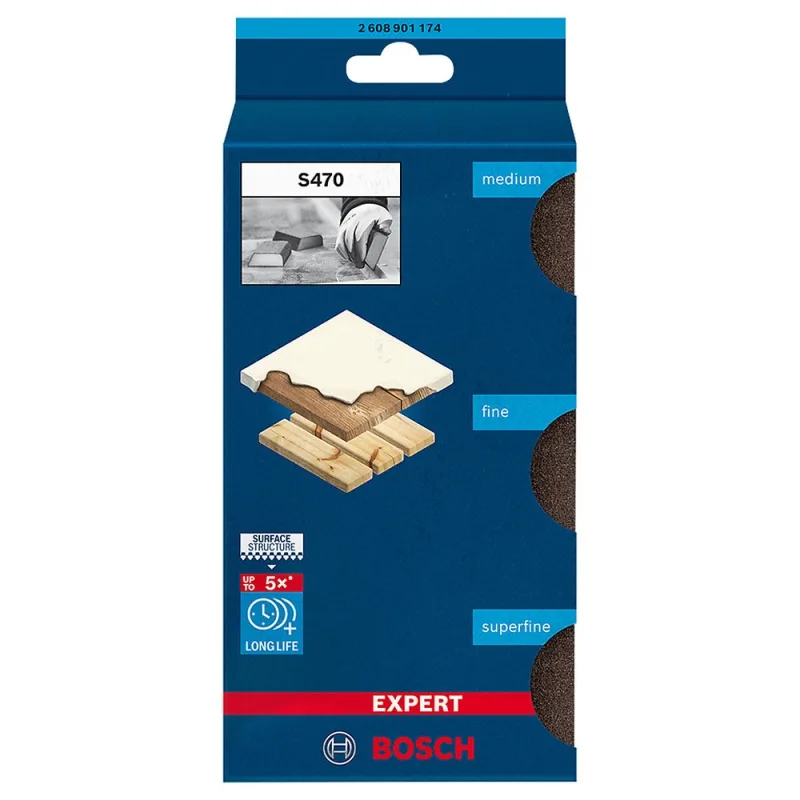 Kit Esponja Abrasiva Bosch Expert para Perfiles 3 Piezas