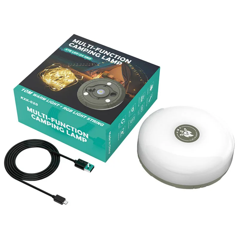 Lámpara LED Camping Recargable 5W con Tira de Luces Multicolor 10m