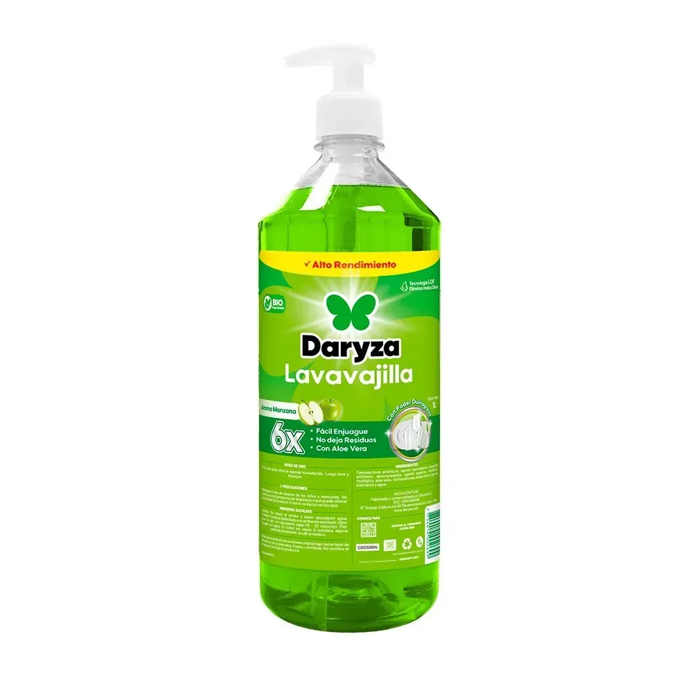 Lavavajilla Líquido Manzana Daryza x 1 L