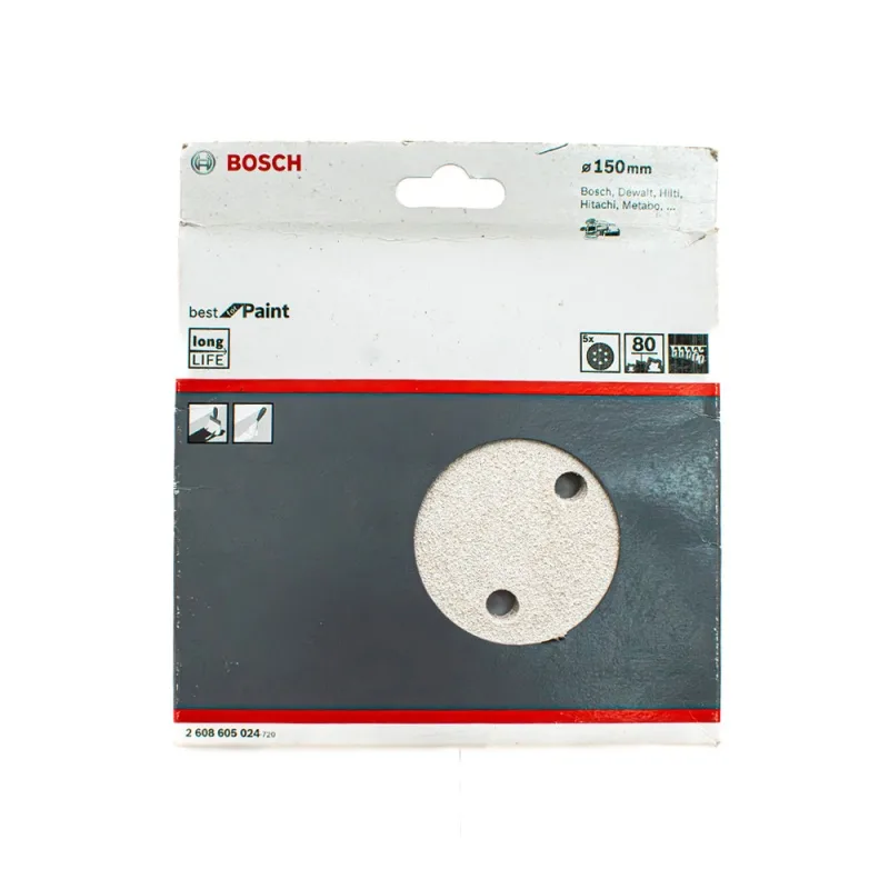 Lija Excéntrica Bosch 6" Grano 80 x5 Unidades