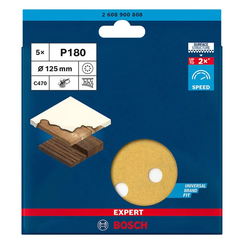 Lija Excéntrica Bosch Expert 5" Grano 180 x 5 Unidades · foto 2