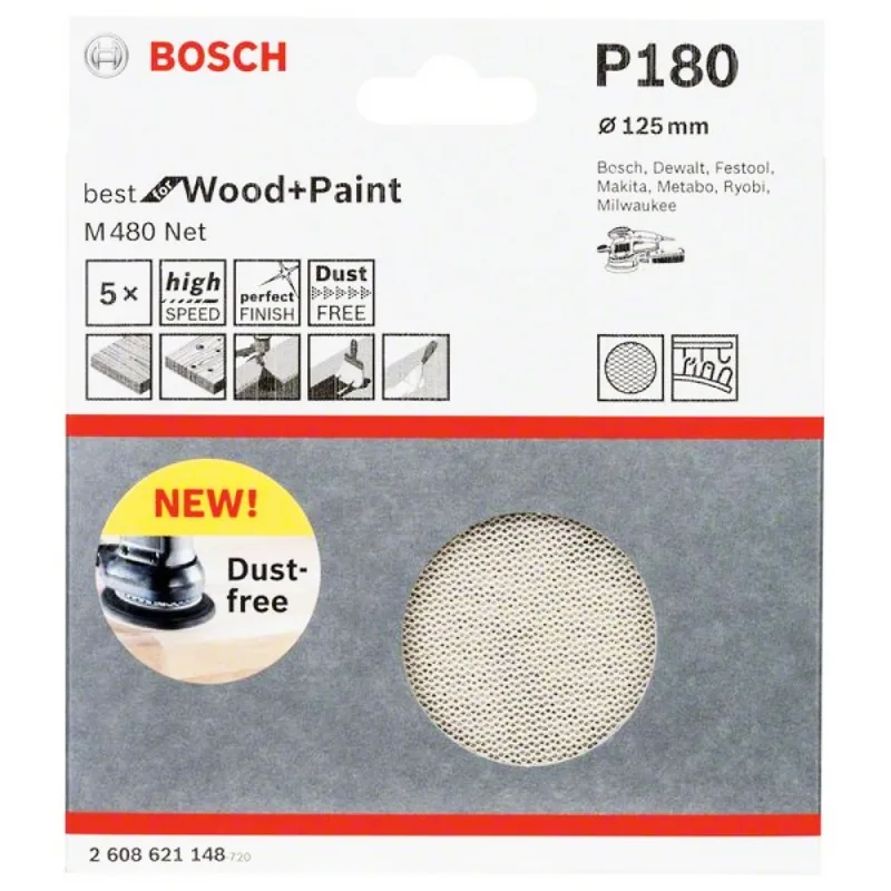 Lija Excéntrica de Malla Bosch 5" Grano 180 x 5 Unidades · foto 2