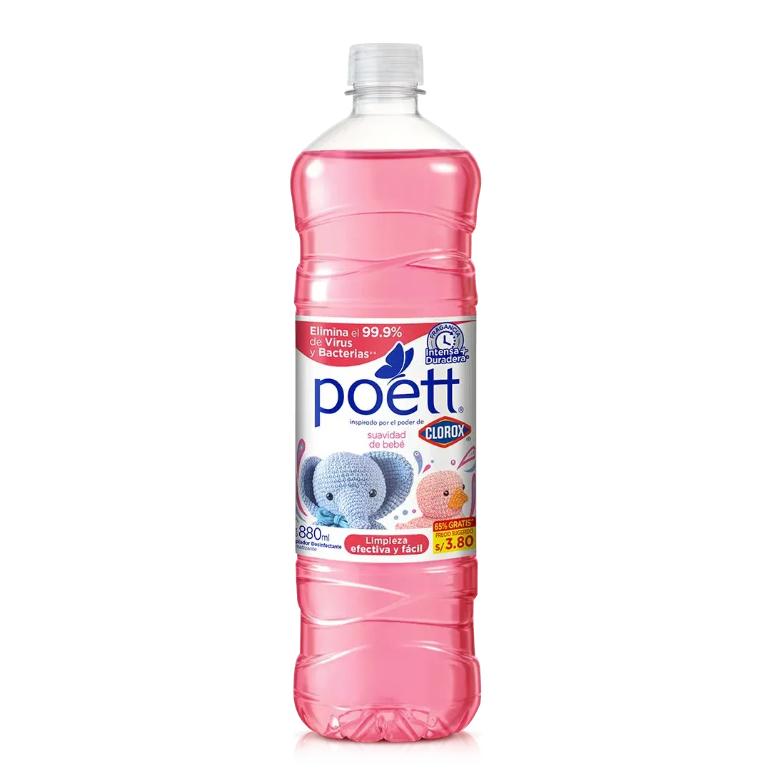 Limpiador Desinfectante Aromatizante Poett Suavidad de Bebé 750 ml