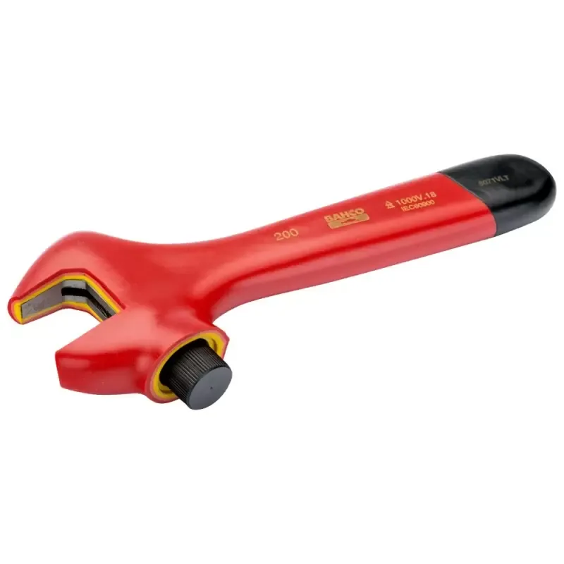 Llave ajustable aislada 1000 V Bahco 8072VLT de 10" con ajuste por moleta lateral