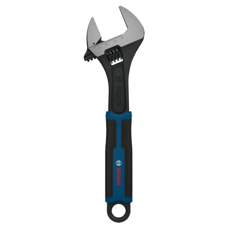 Llave Ajustable Bosch 10" 250 mm Apertura 35 mm Acero al Carbono con Mango Bimaterial