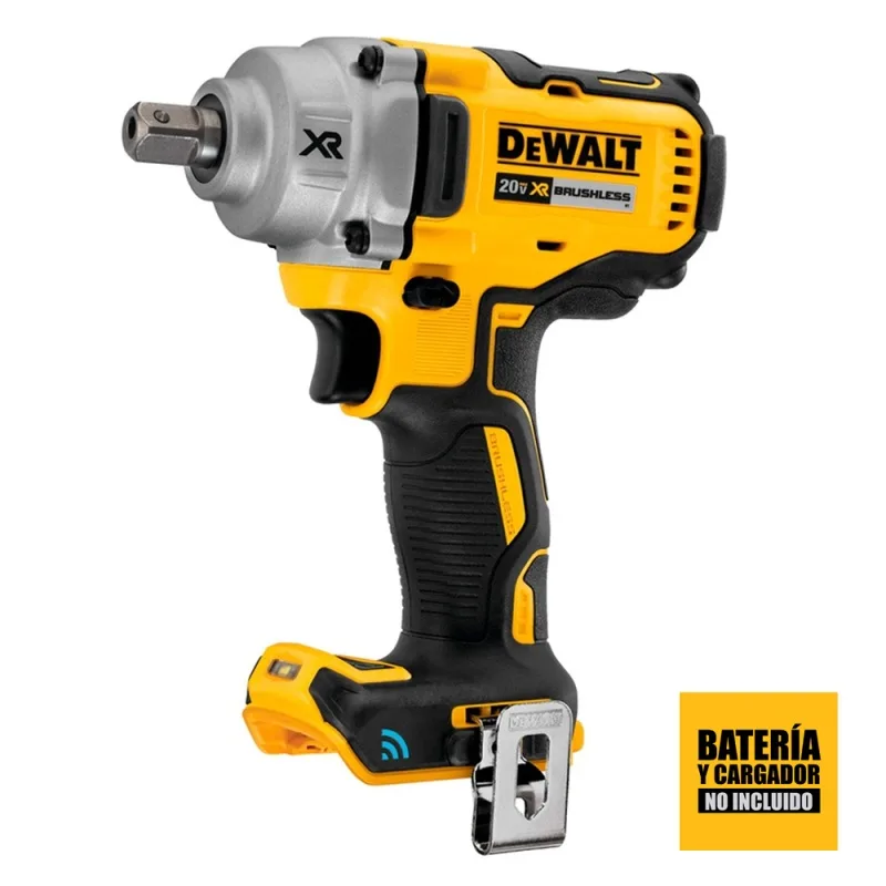 Llave de impacto inalambrica DeWalt DCF896B 1/2" 20V XR 447 Nm con Bluetooth (herramienta sola)