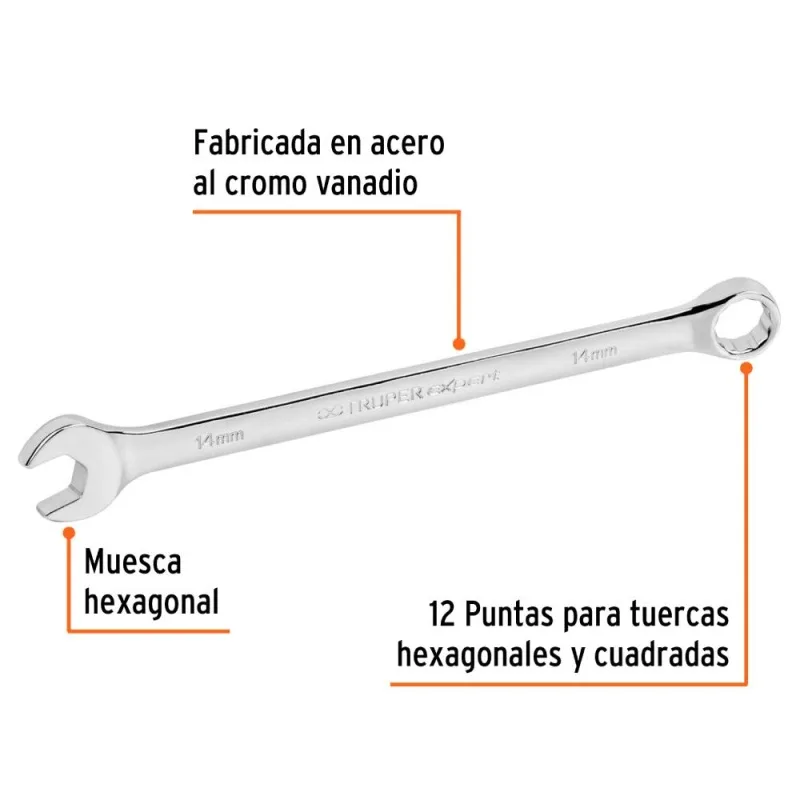 Llave Mixta Milimétrica 14mm Truper 15618 · foto 2