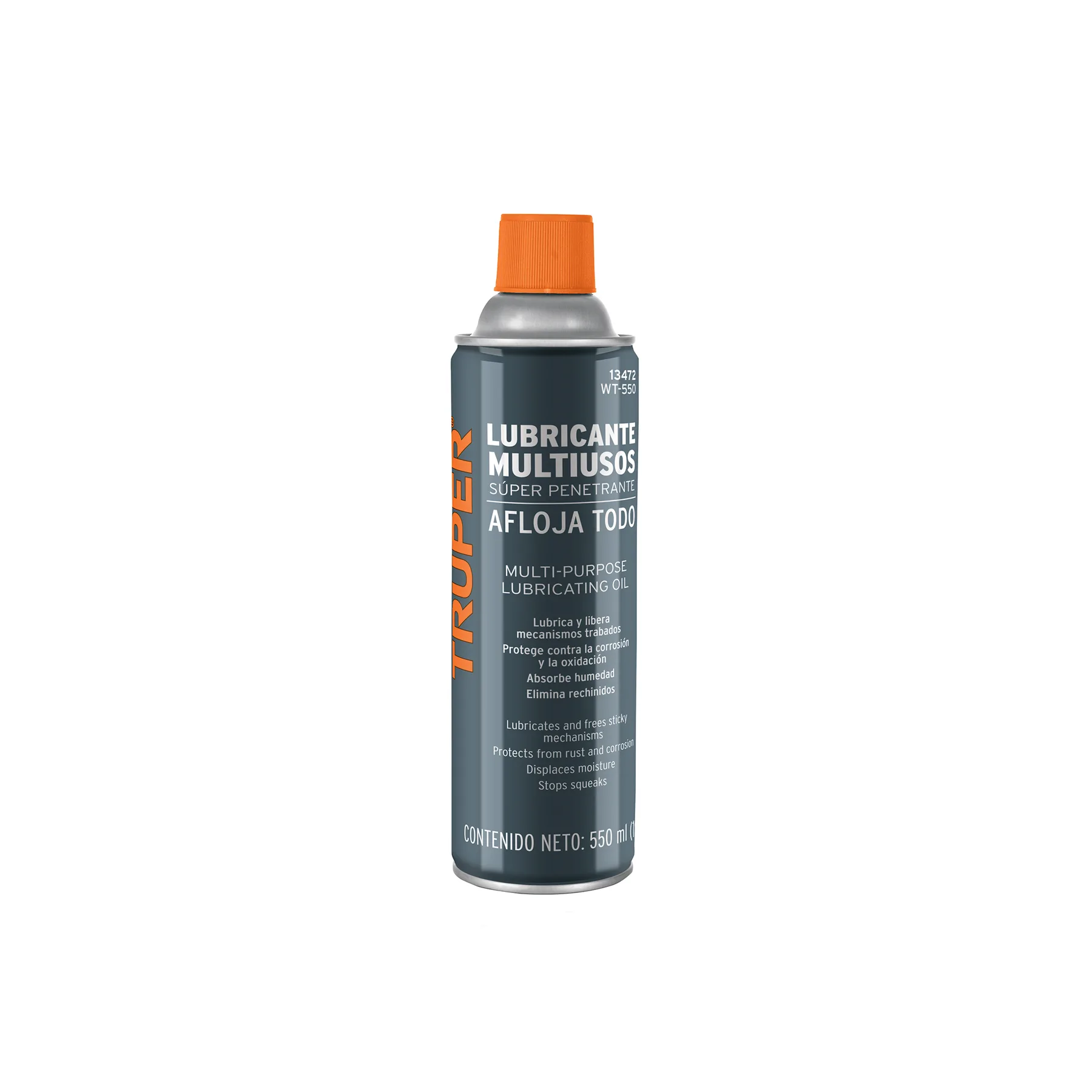 Lubricante multiusos en aerosol, 550 ml (19 oz), TRUPER (WT-550, comercializado como Aflojatodo)