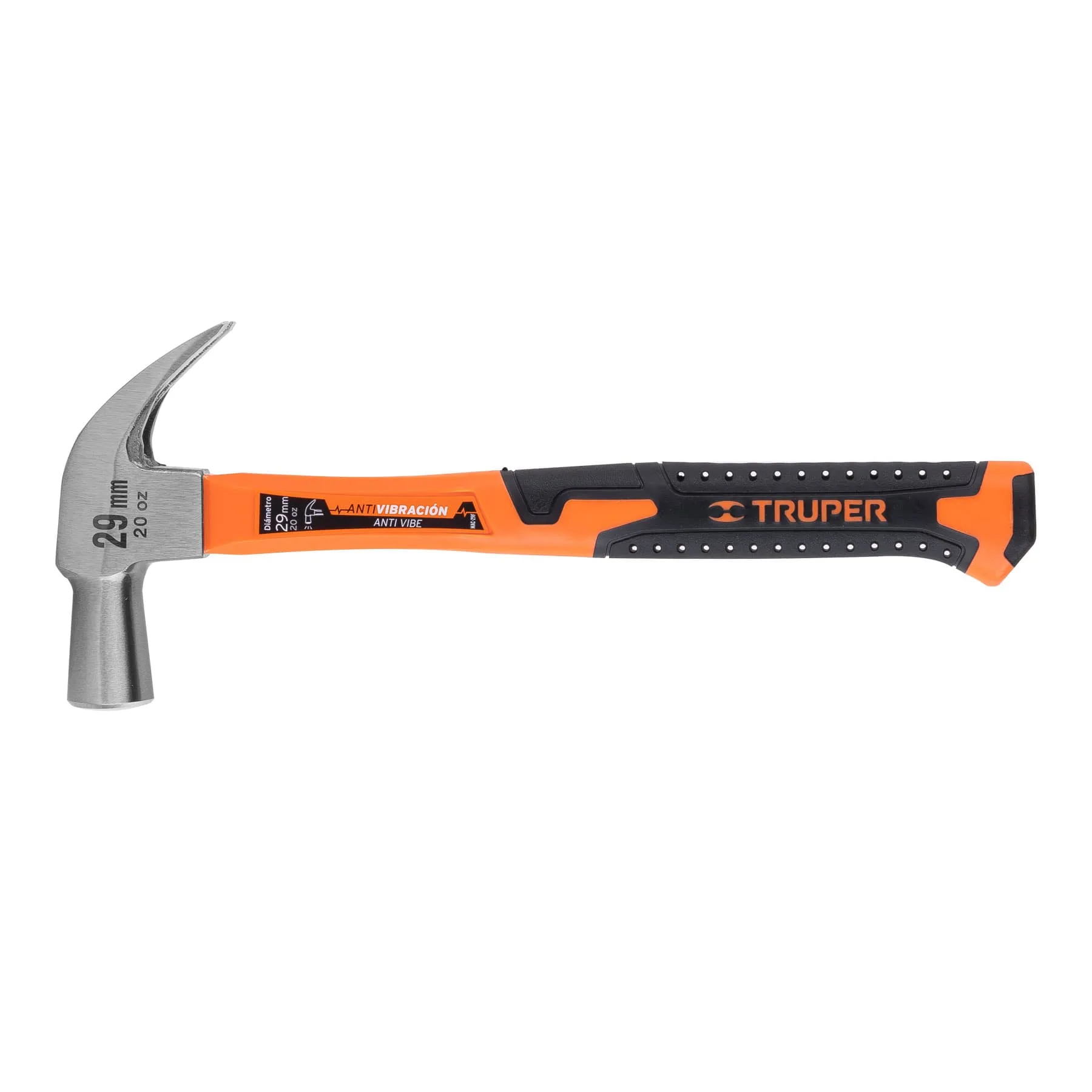 Martillo cabeza cónica 29 mm uña curva, mango fibra de vidrio, TRUPER