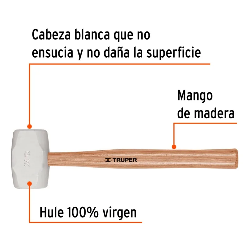 Mazo de Goma Truper 24 Oz x 16" · foto 2