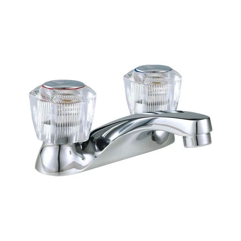 Mezcladora para Lavatorio 4" Cristal, Cubierta y Manerales Cromo