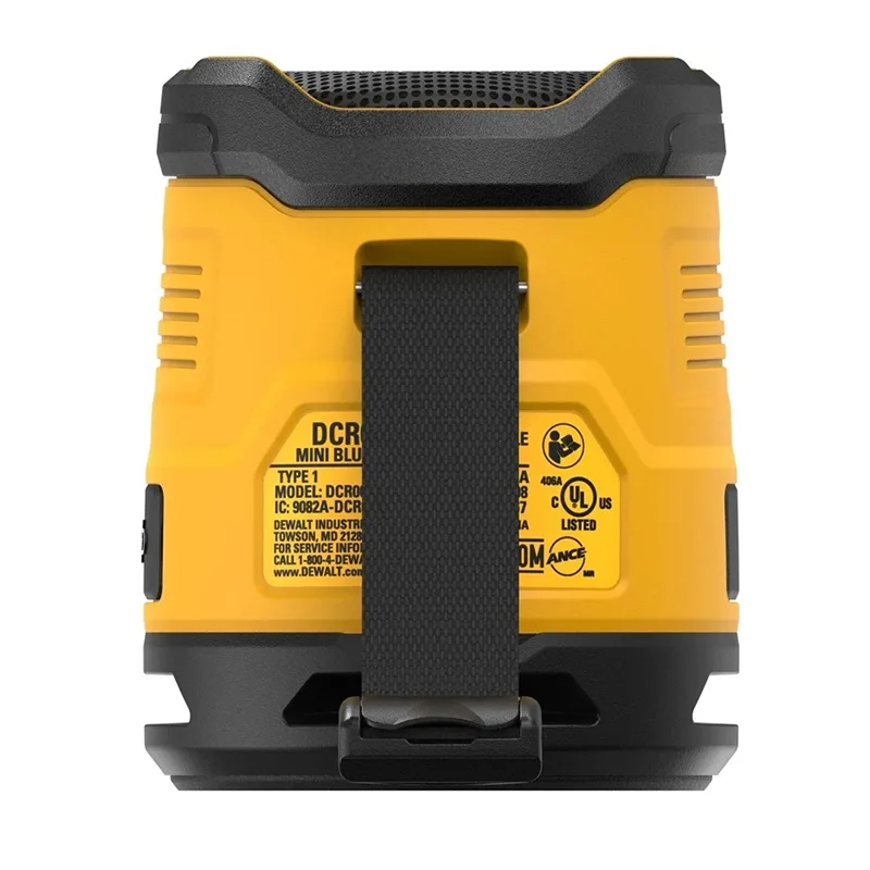 Mini Parlante Bluetooth DeWalt DCR008 12V/20V con Carga USB-C y Proteccion IP67 · foto 3