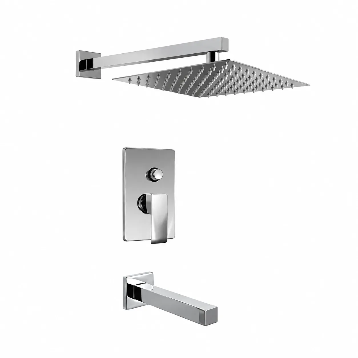 Monocomando para ducha tina con salida de ducha botón de bronce VAINSA Square