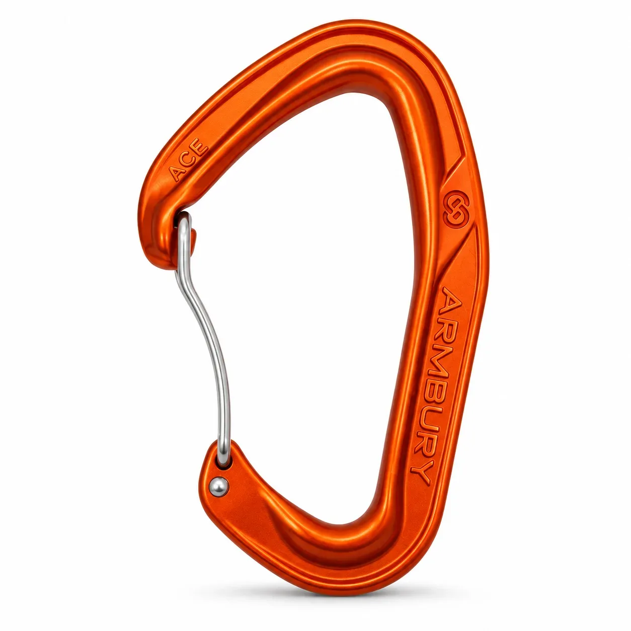 Mosquetón ergonómico de aluminio tipo D gatillo de alambre ARMBURY Ace Wire 4131160