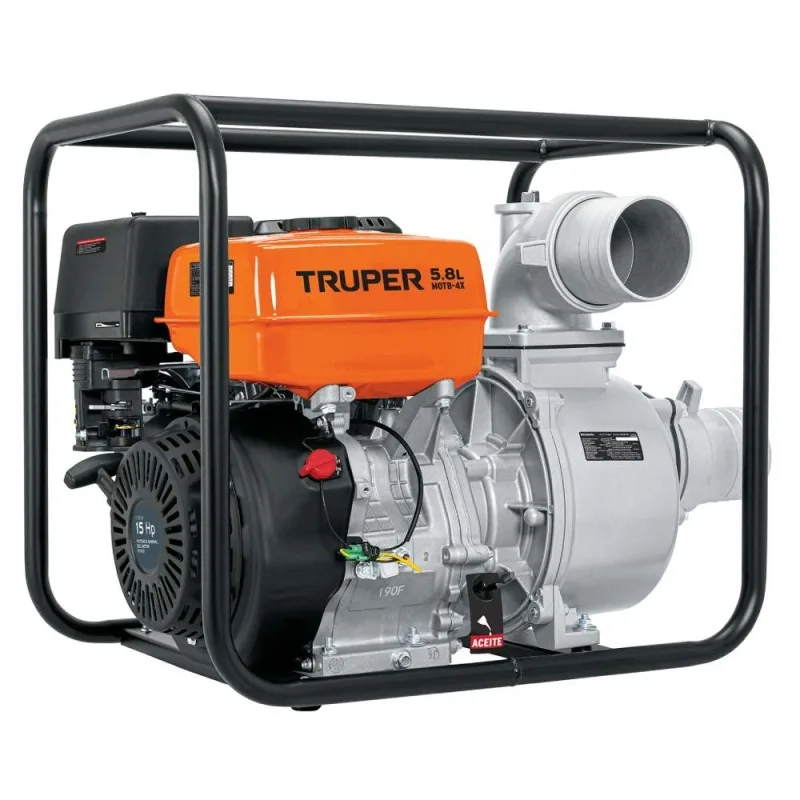 Motobomba a Gasolina 15HP 4" x 4" Truper 102405