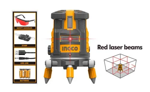 Nivel Láser Autonivelante Industrial INGCO HLL306505 (rojo)