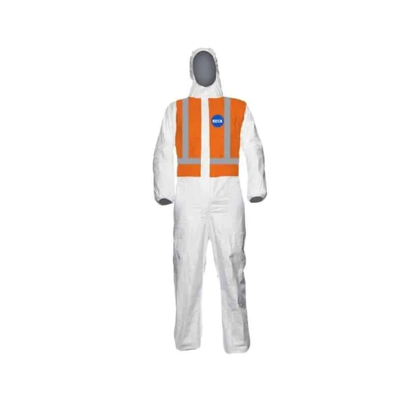 Overol Descartable Tyvek con Pechera Reflectiva Naranja