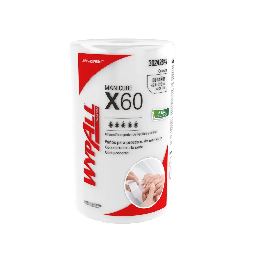 Paño de Limpieza WypAll® X60 Manicure S061491257 Rollo 88 Paños