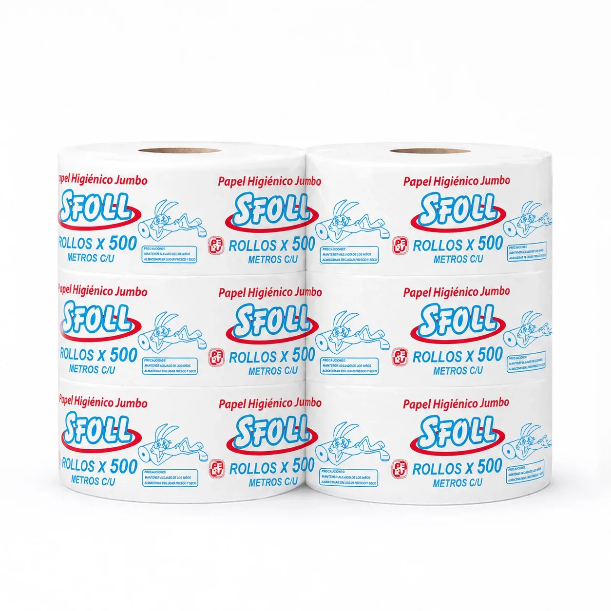 Papel higiénico jumbo en rollos retractilados SFOLL Jumbo