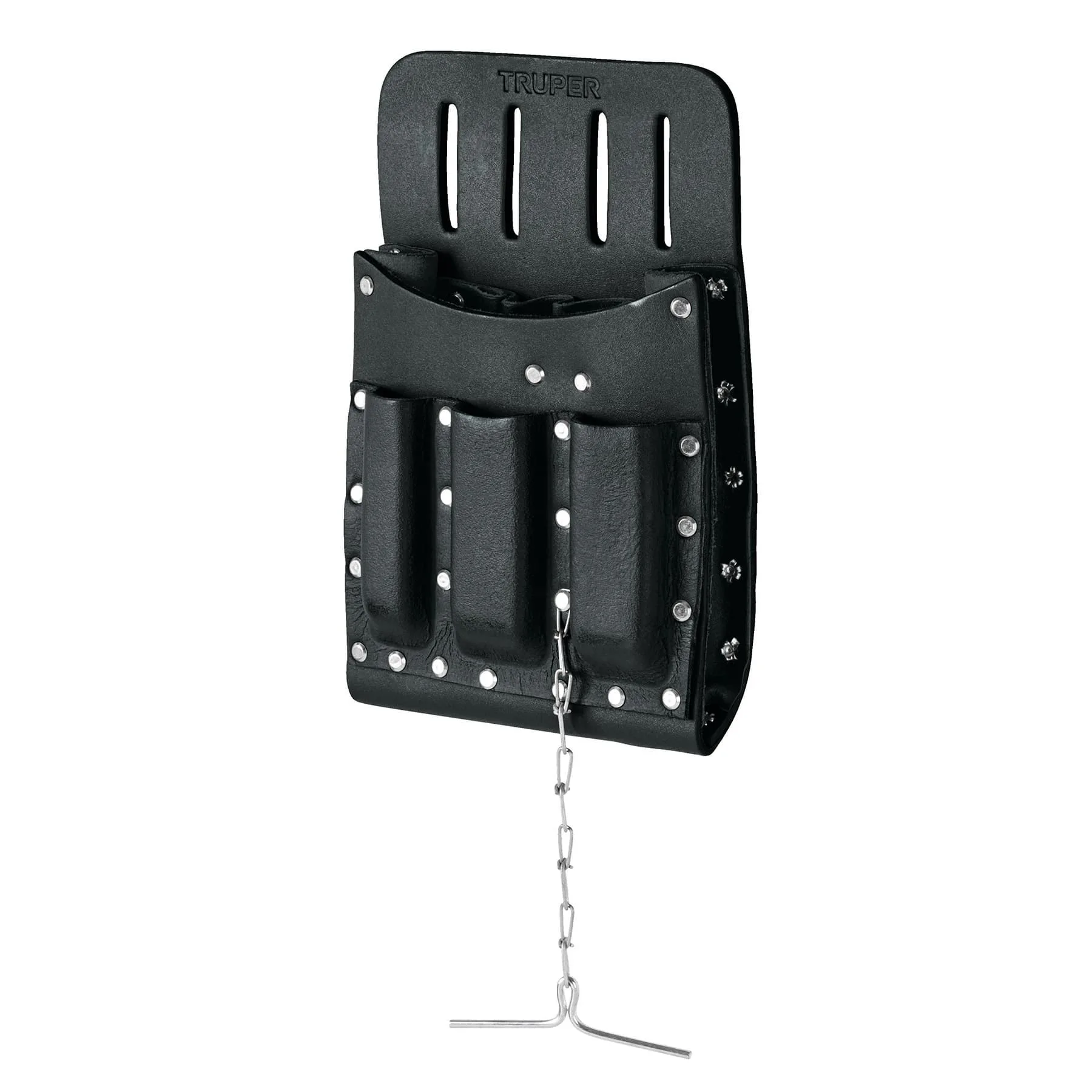 Porta herramientas de cuero con 11 compartimentos, TRUPER