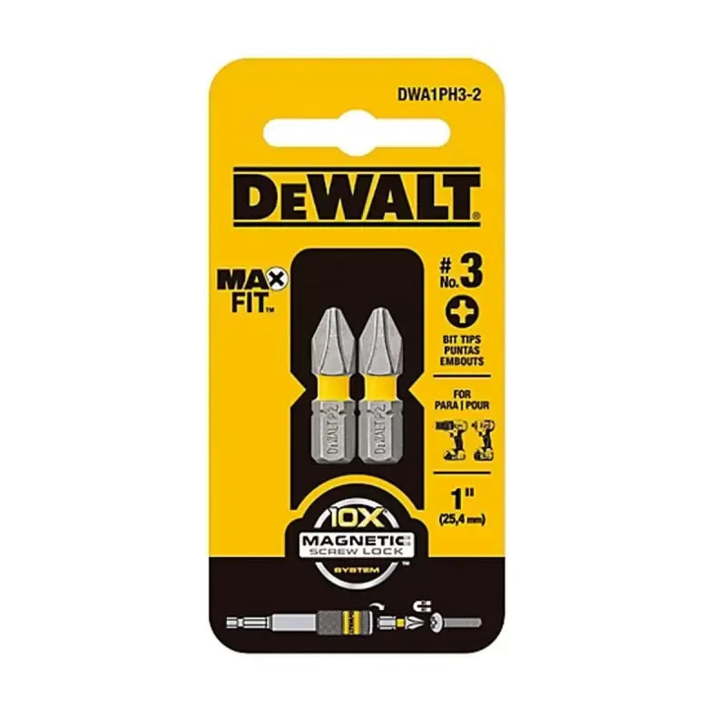 Puntas de atornillar DeWalt DWA1PH3-2 MaxFit Phillips PH3 de 25 mm (blister de 2)
