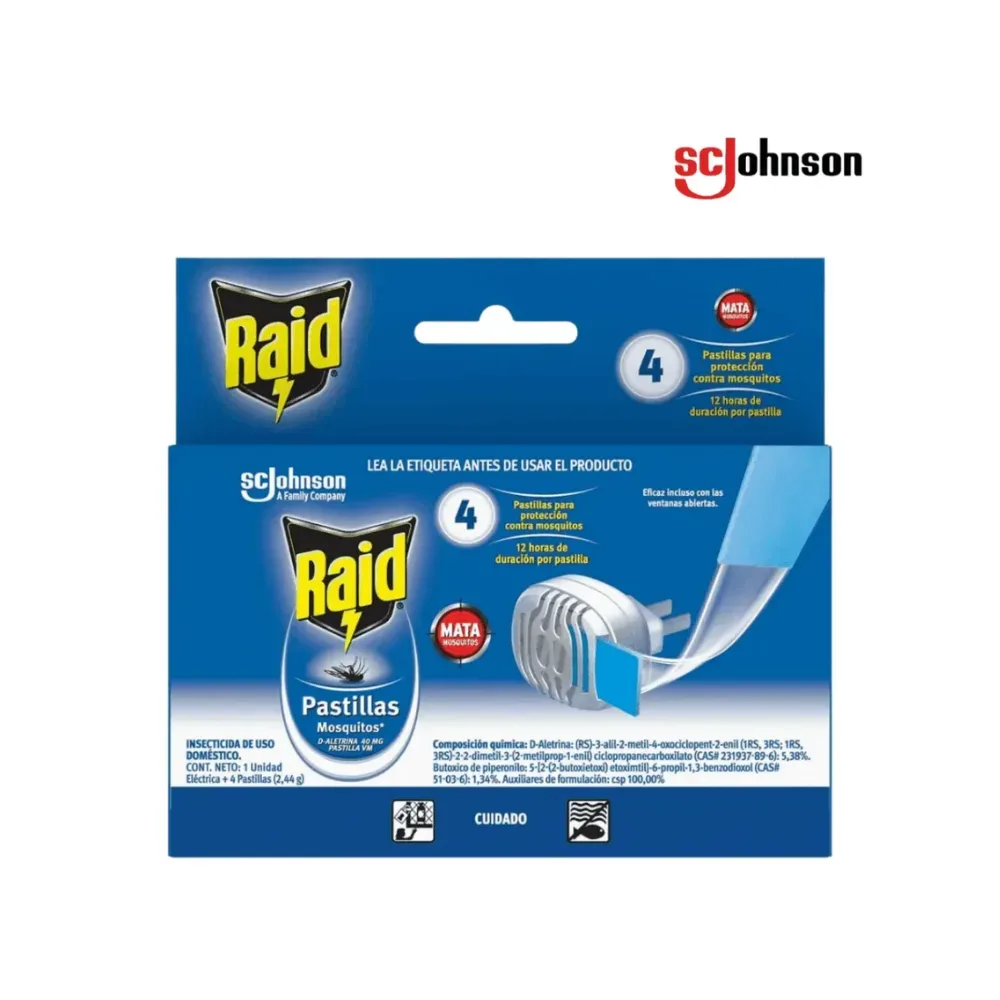 Raid Pastillas Eléctricas Antimosquitos x4