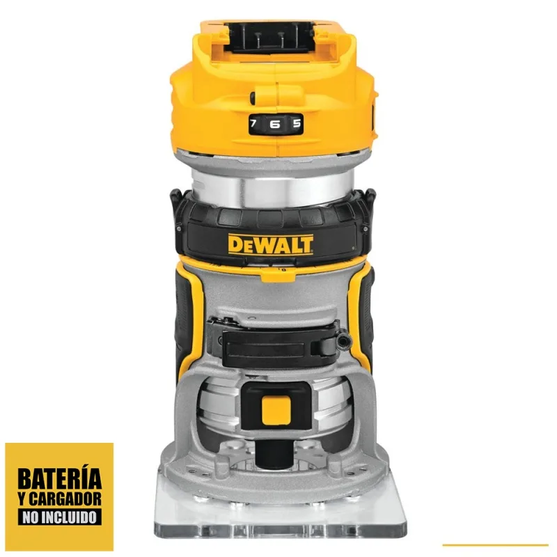 Ruteadora Fresadora Compacta DEWALT DCW600B 20V XR Brushless Pinza 1/4", solo herramienta