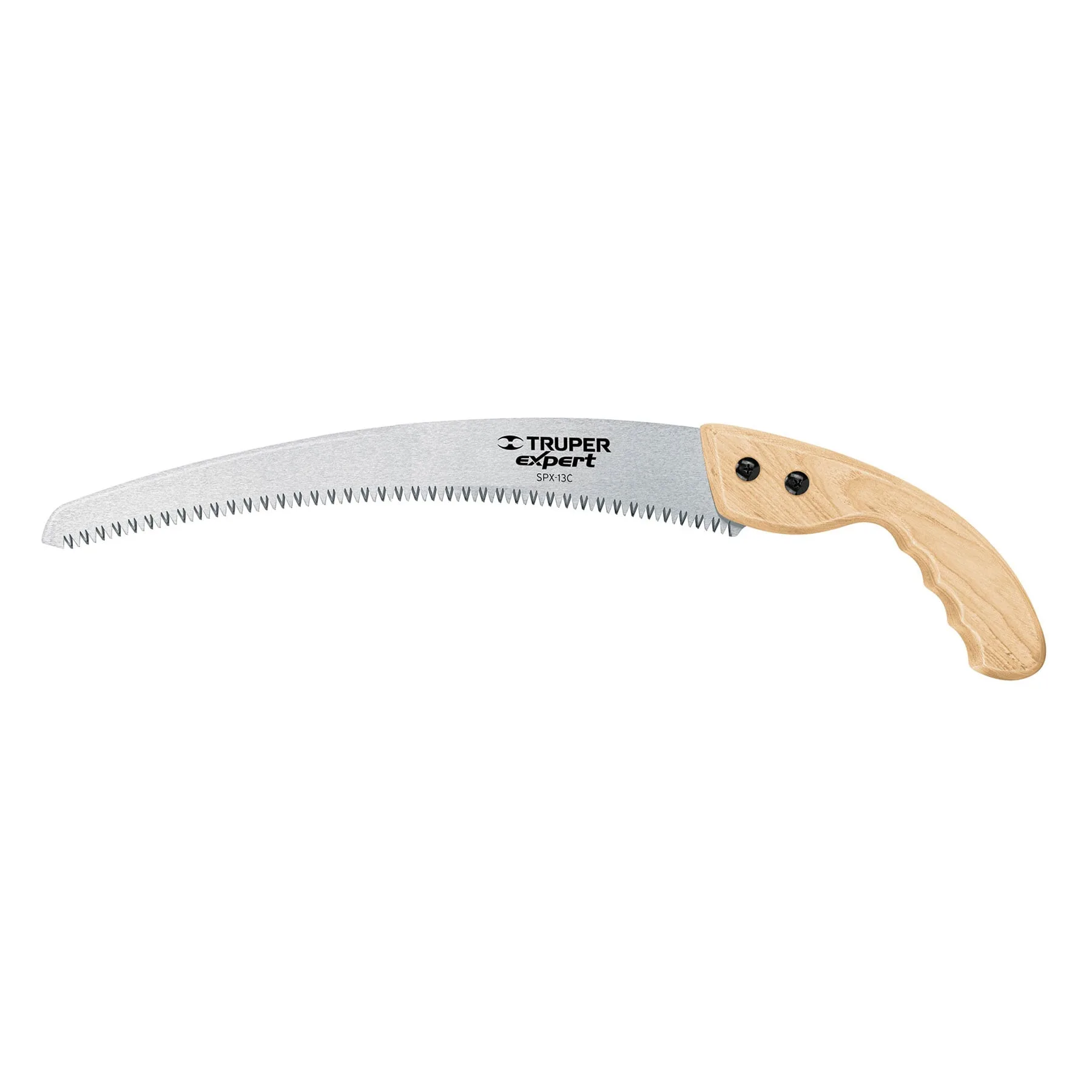Serrucho de poda 13" hoja curva mango de madera TRUPER Expert 100121