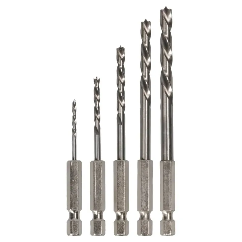 Set de Brocas Bosch para Madera HSS 5 Piezas Encastre Hex
