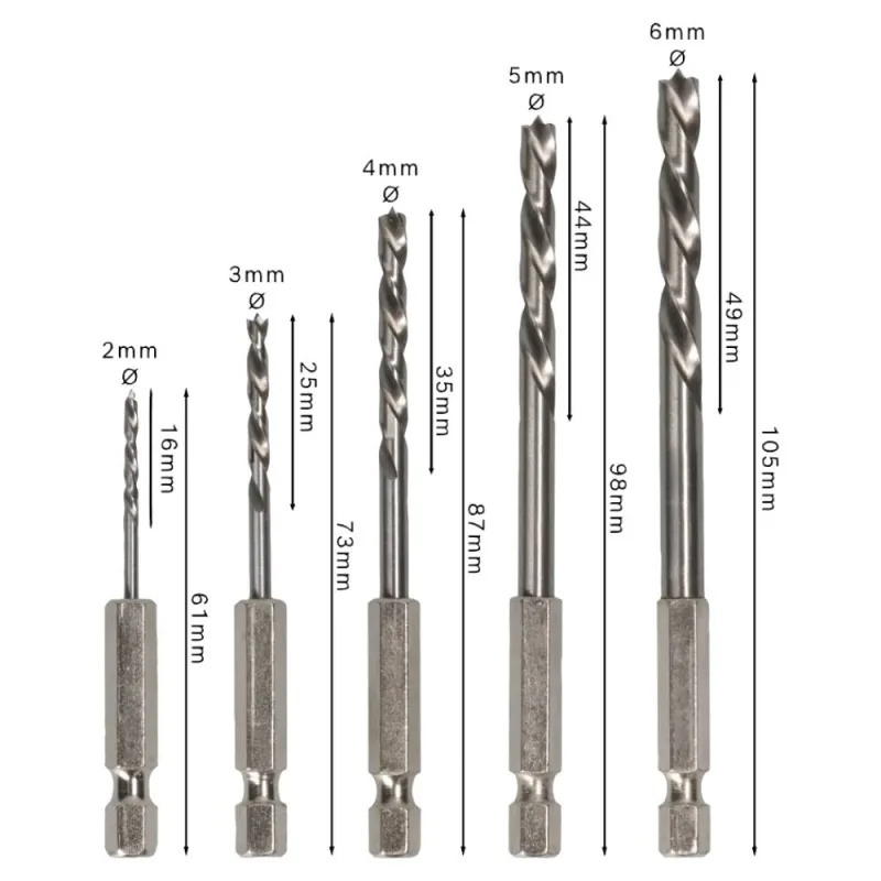 Set de Brocas Bosch para Madera HSS 5 Piezas Encastre Hex · foto 2