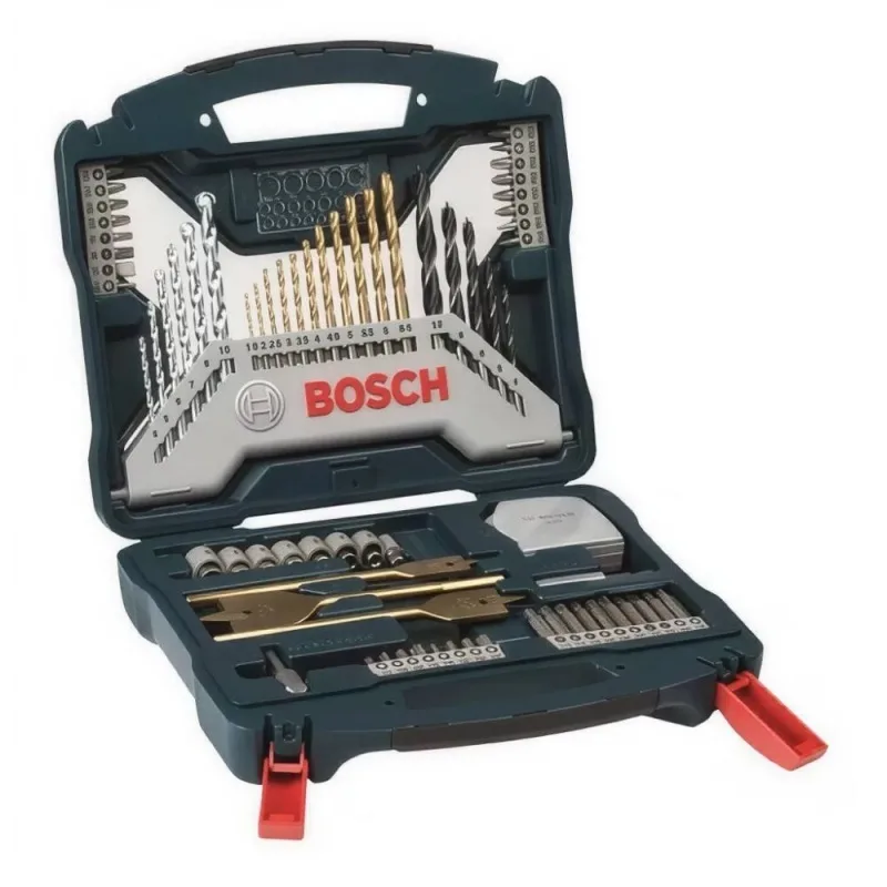 Set de Brocas y Puntas Bosch X-Line 70 Piezas · maletín con canguro portaherramientas