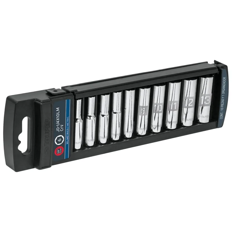 Set de Dados Hexagonales Truper 14168 1/4" Largo 10 Piezas