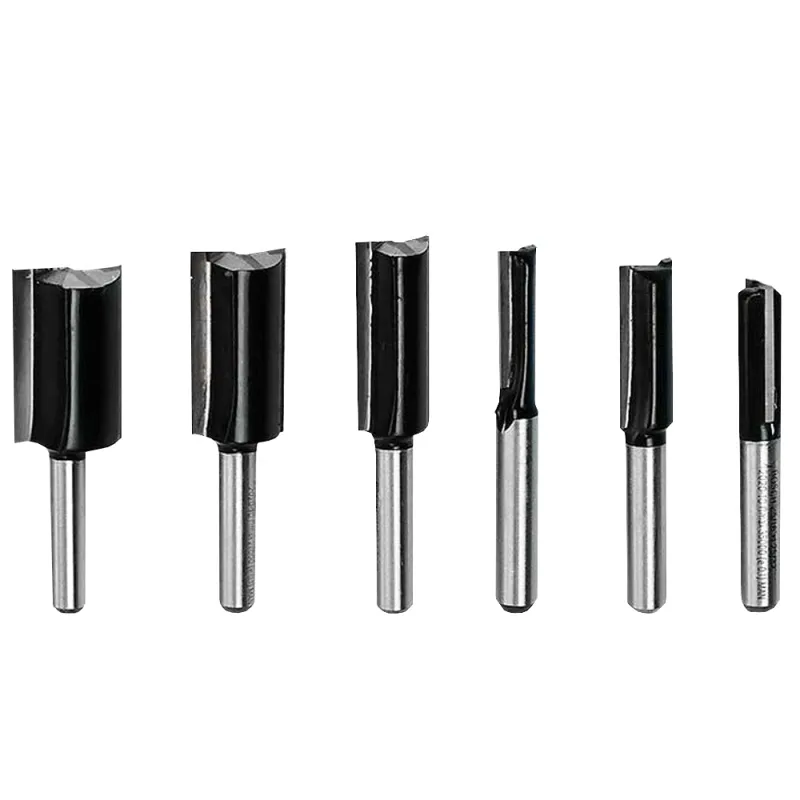 Set de Fresas Rectas Bosch 2607.017.467-000 Vástago 1/4" 6 Piezas para Ranurar