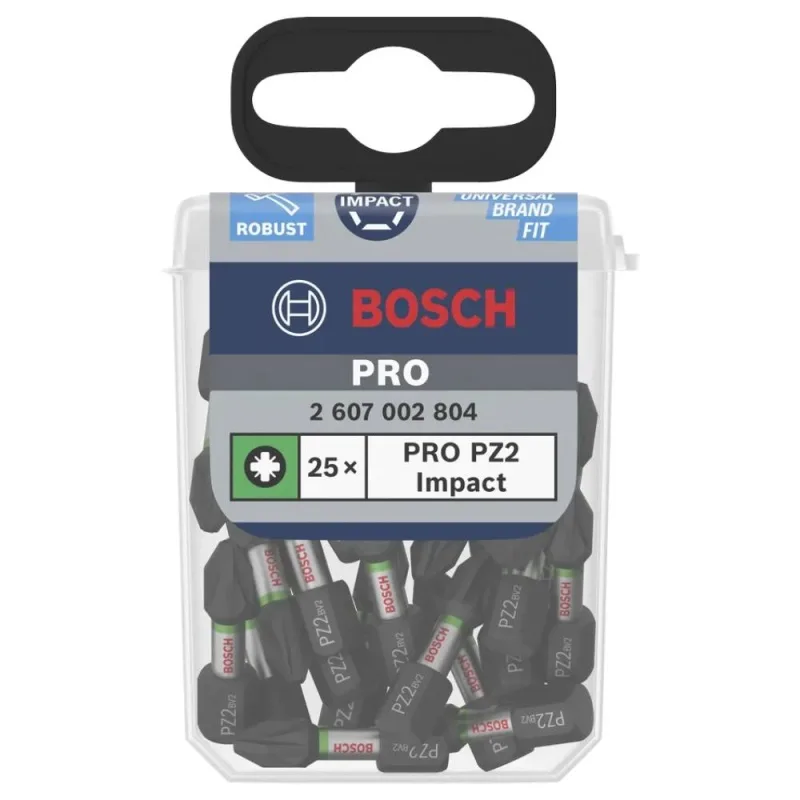 Set de Puntas Impact Pro Bosch Pozidriv PZ2 Caja de 25 Unidades · foto 3
