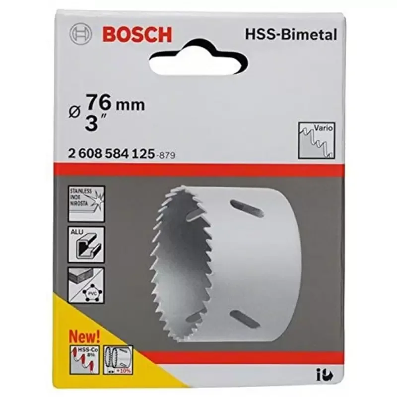 Sierra Copa Bimetalica Bosch 2608.584.125-000 de 76 mm 3" con Cobalto 8%