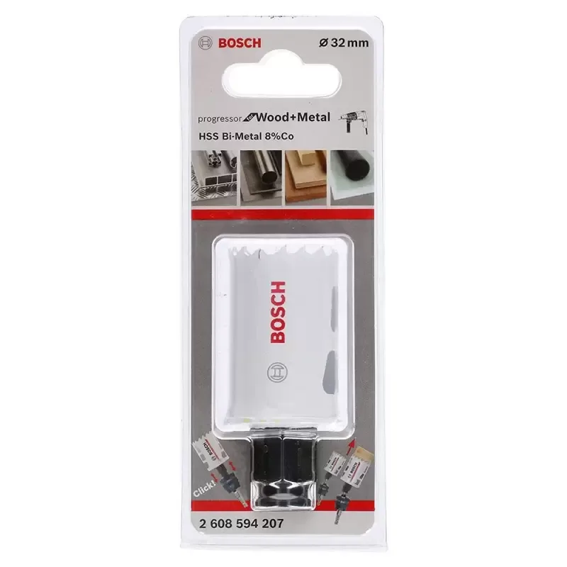 Sierra copa bimetalica Bosch Progressor Power Change 32 mm (1 1/4") con broca piloto