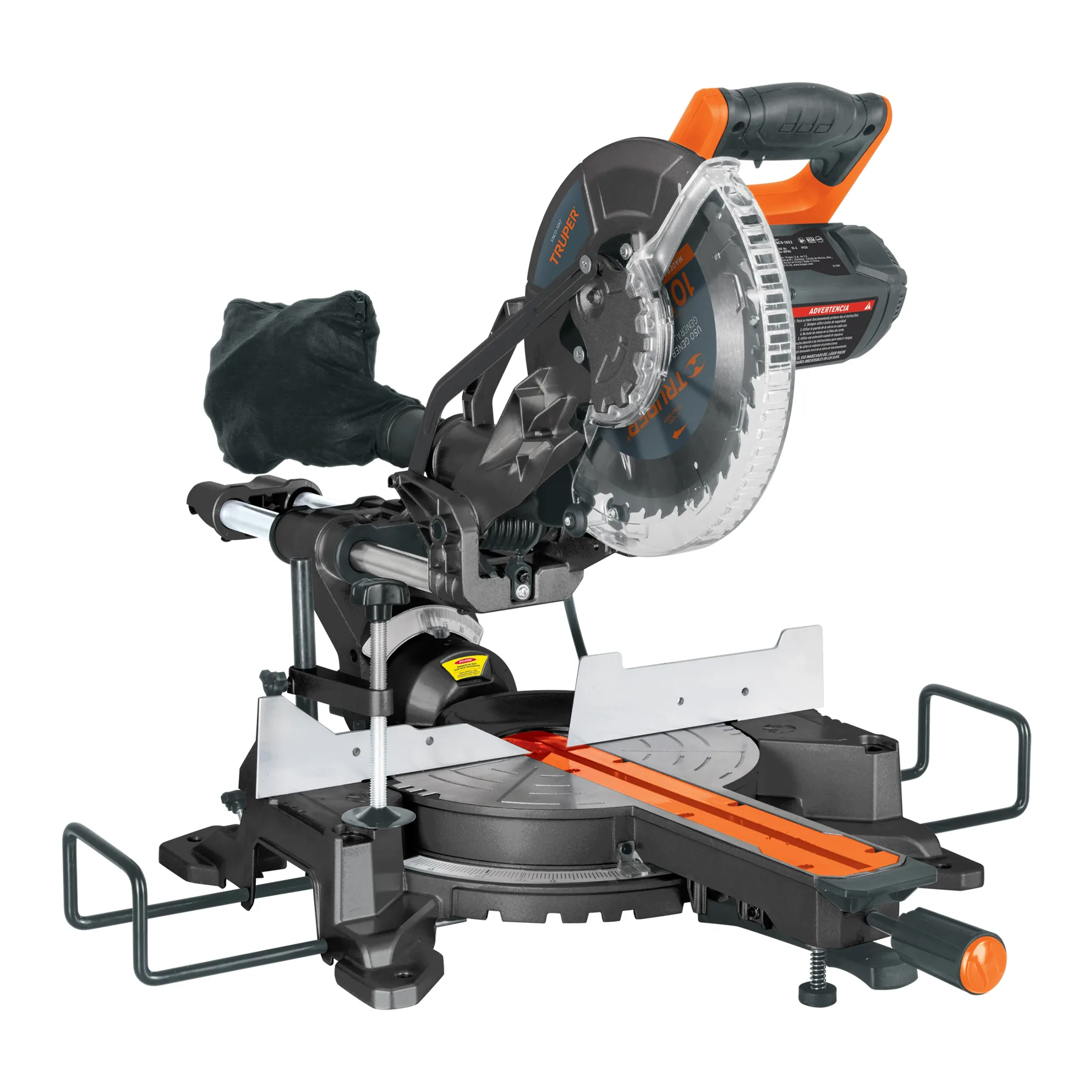 Sierra de inglete 10" telescópica de 1,800 W, 220 V, TRUPER