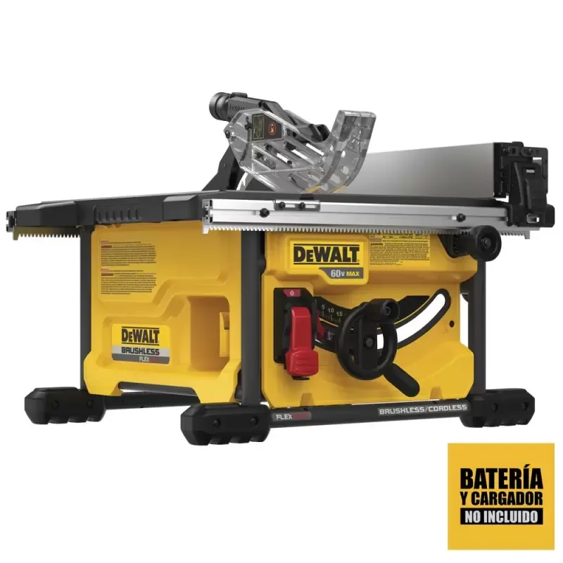 Sierra de mesa inalambrica DeWalt DCS7485B 60V FlexVolt de 8-1/4" con corte de 63 mm (solo herramienta)